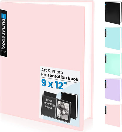 Sooez Art Portfolios 11"x17", Large Portfolio Folder with 30 Pockets & Black Inner Sheets, Display 60 Pages, 11 x 17 Presentation Book for Artwork Storage, Binder with Plastic Sleeves for Artist