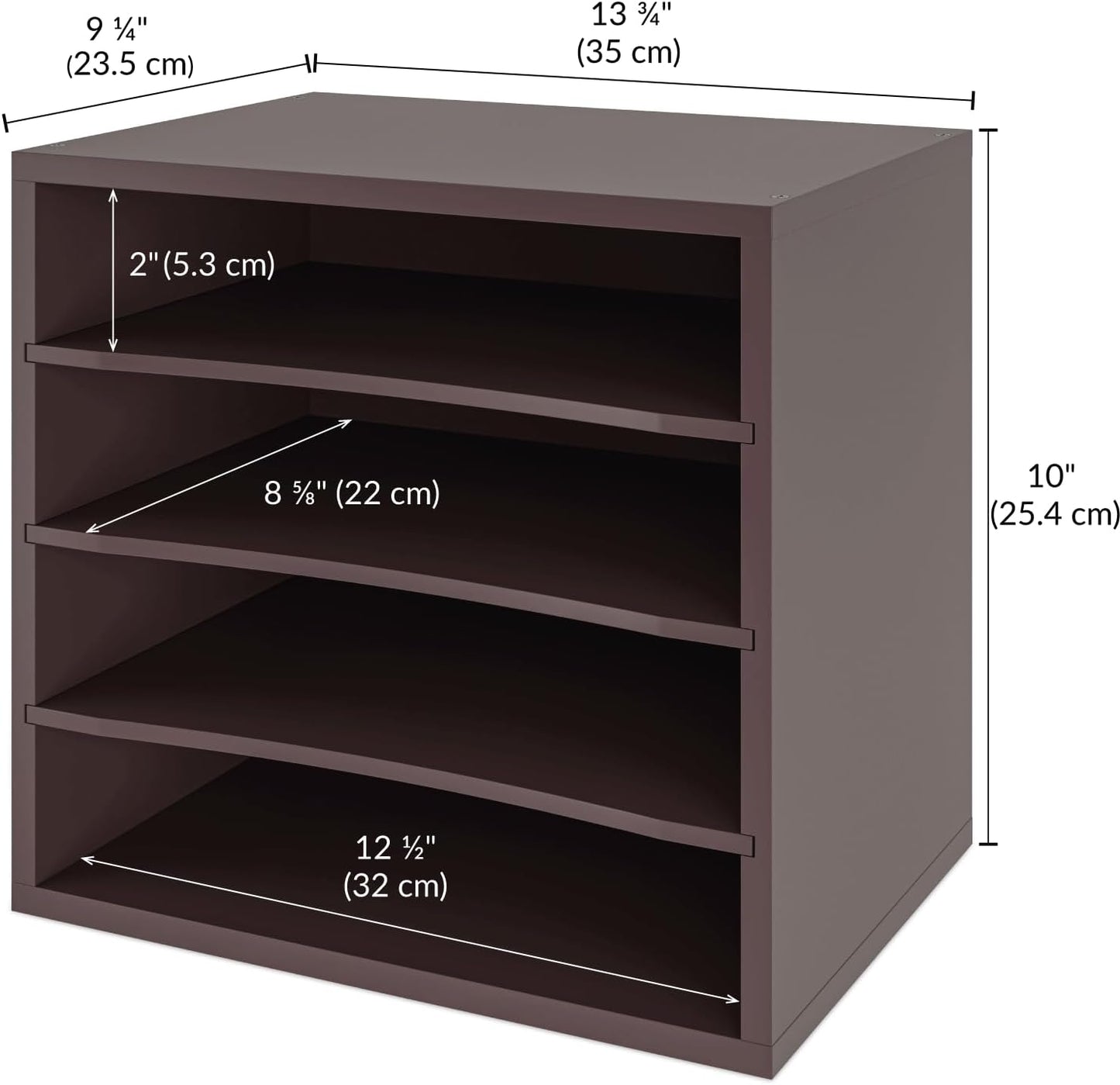 Ballucci 4-Tier Paper Organizer for Desk, Stackable Tray, Desk Storage Organizer Shelves, Stacking Letter Paper Tray Sorter for Classroom Office, Black