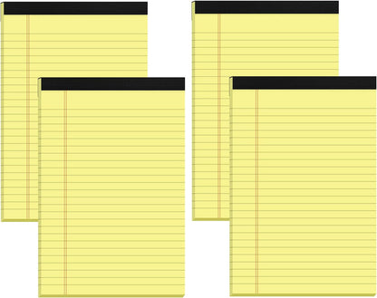 8 Pack Yellow Legal Pads 5x8 Small Note Pads 240 Sheets Perforated Yellow Pads Paper Narrow Ruled Writing Pad 80gsm Premium Thick Paper College Ruled Legal Notepads for Students, Office, Business
