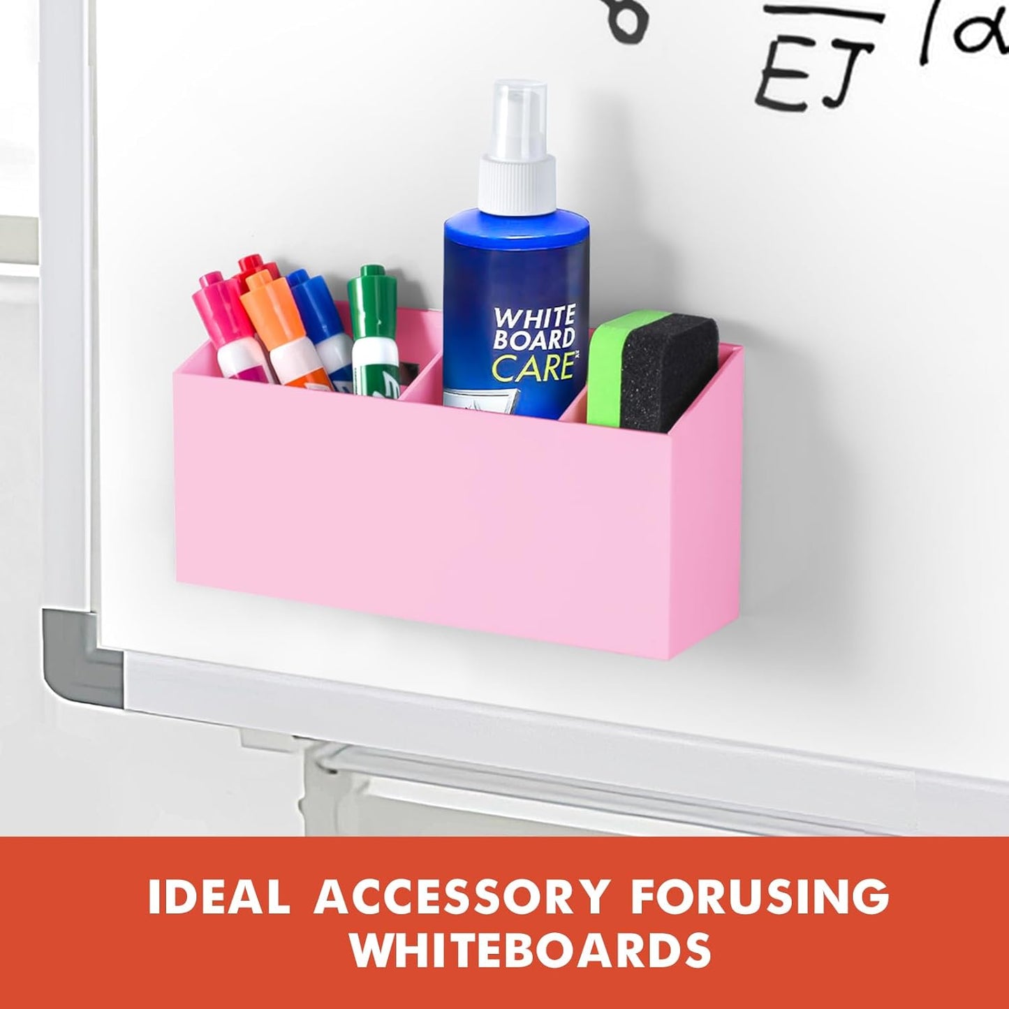 Magnetic Dry Erase Marker Holder, Acrylic Magnet Pen Holder for Whiteboard, Refrigerator, Magnetic Fridge Organizer for Office, Classroom, Whiteboard Maker Holder, Locker Organizer