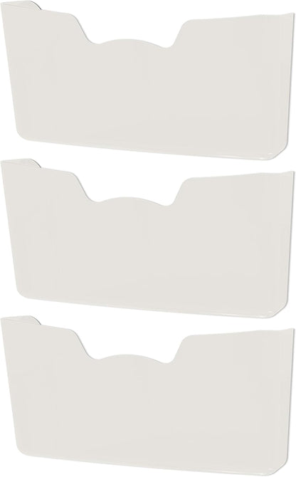 Simple Houseware Clear Single Pocket Wall Mount for Hanging File Holder, 3 Packs