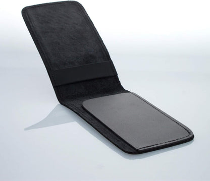 Minimalist 3x5" Leather Memo Pad Cover Notepad Holder Police Gear, Smooth Black