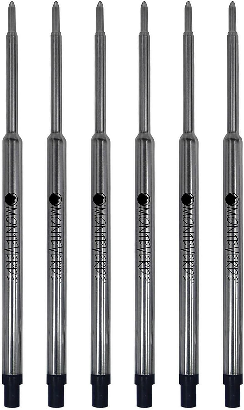 Monteverde USA Capless Gel Refills to Fit Waterman Ballpoint Pens, Fine Point, Black, 2-Pack, Smooth and Reliable Writing for Everyday Use