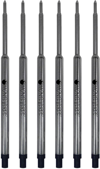 Monteverde USA Capless Gel Refills to Fit Waterman Ballpoint Pens, Fine Point, Black, 2-Pack, Smooth and Reliable Writing for Everyday Use