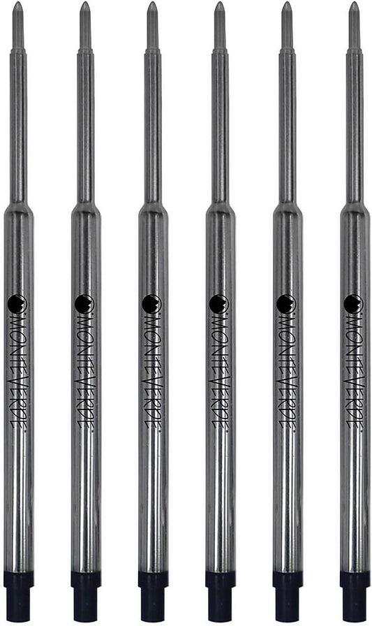 Monteverde USA Capless Gel Refills to Fit Waterman Ballpoint Pens, Fine Point, Black, 2-Pack, Smooth and Reliable Writing for Everyday Use