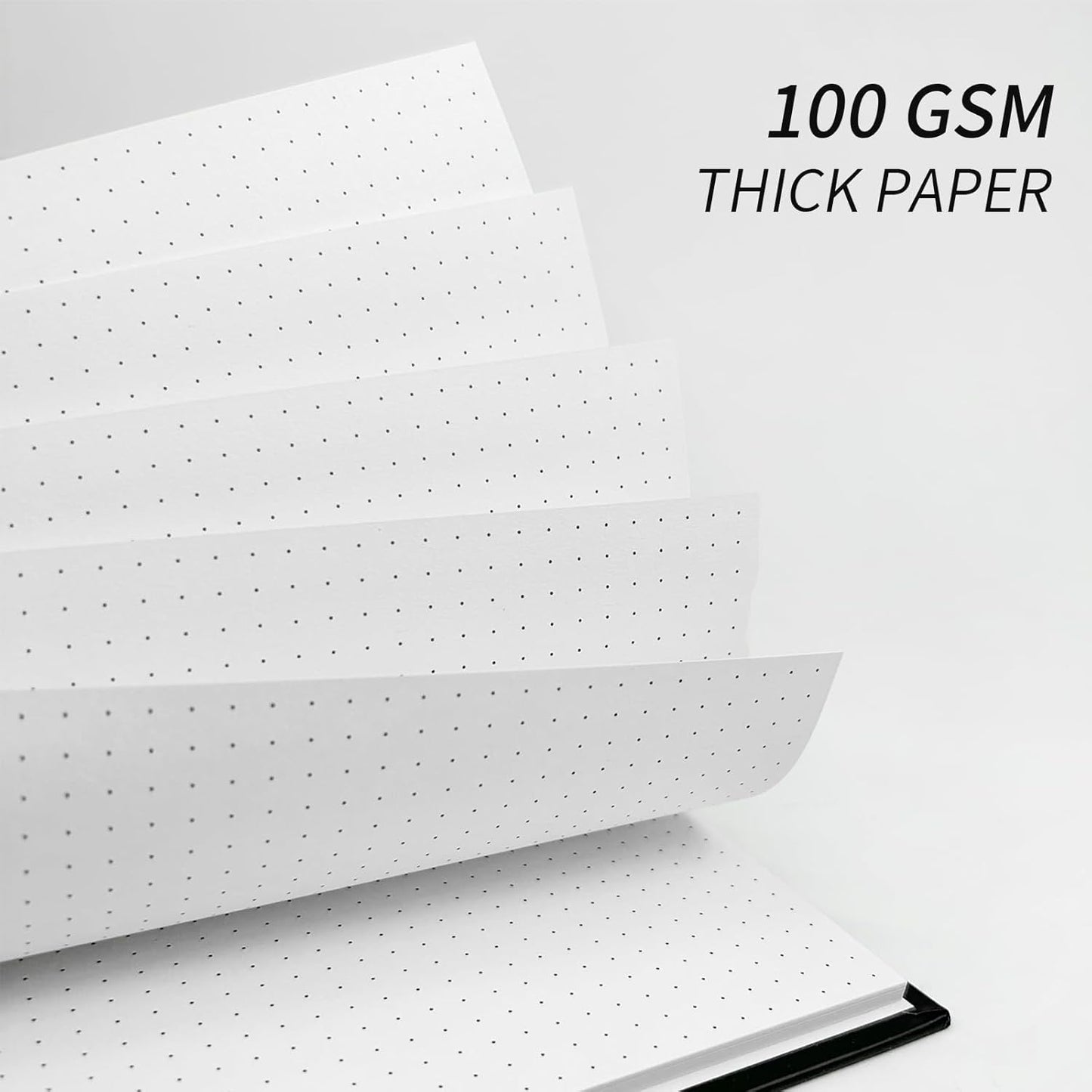 Lined Spiral Notebook A4 Large Black Journal 8.5" x 11"-4 Pack 7mm College Ruled Hardcover Notebooks 160 Pages 100GSM Thick Paper for Note Taking School Office Supplies