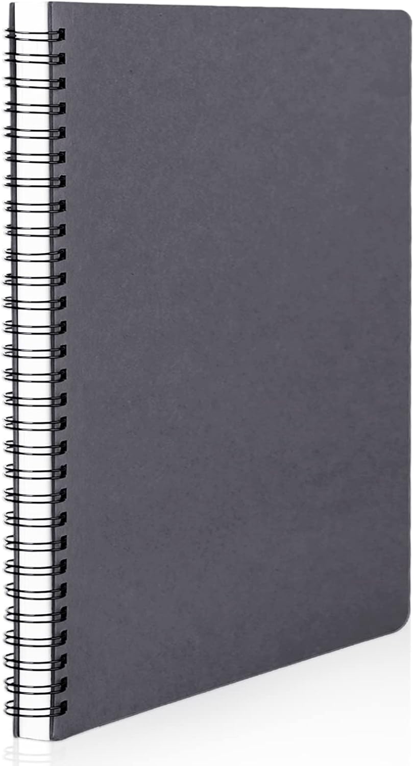 EUSOAR Spiral Notebook, A5 12packs 5.5"X8.3" 120 Pages Lined Travel Writing Notebooks Journal, Memo Notepad Sketchbook, Students College Office Business Subject Diary Ruled Book Journal-Black Cover