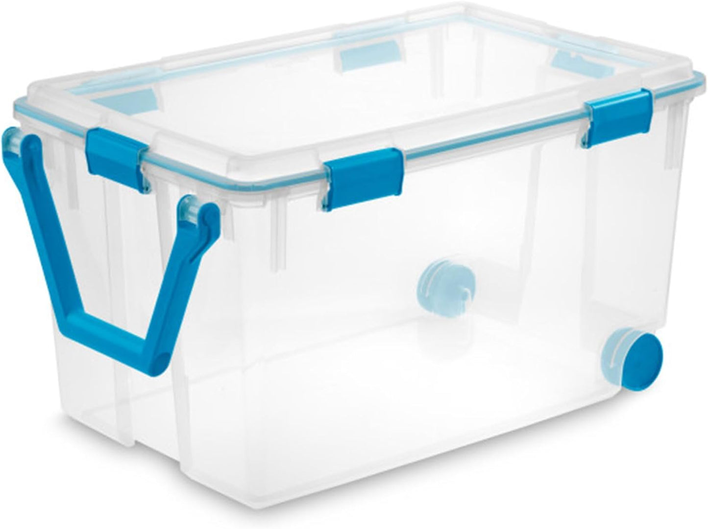 Sterilite 4-Pack Gasket Box, Weather-Resistant Storage Bins with Latching Lids, 32 Quart - Heavy-Duty Organizing Containers for Closet, Bathroom, and Office