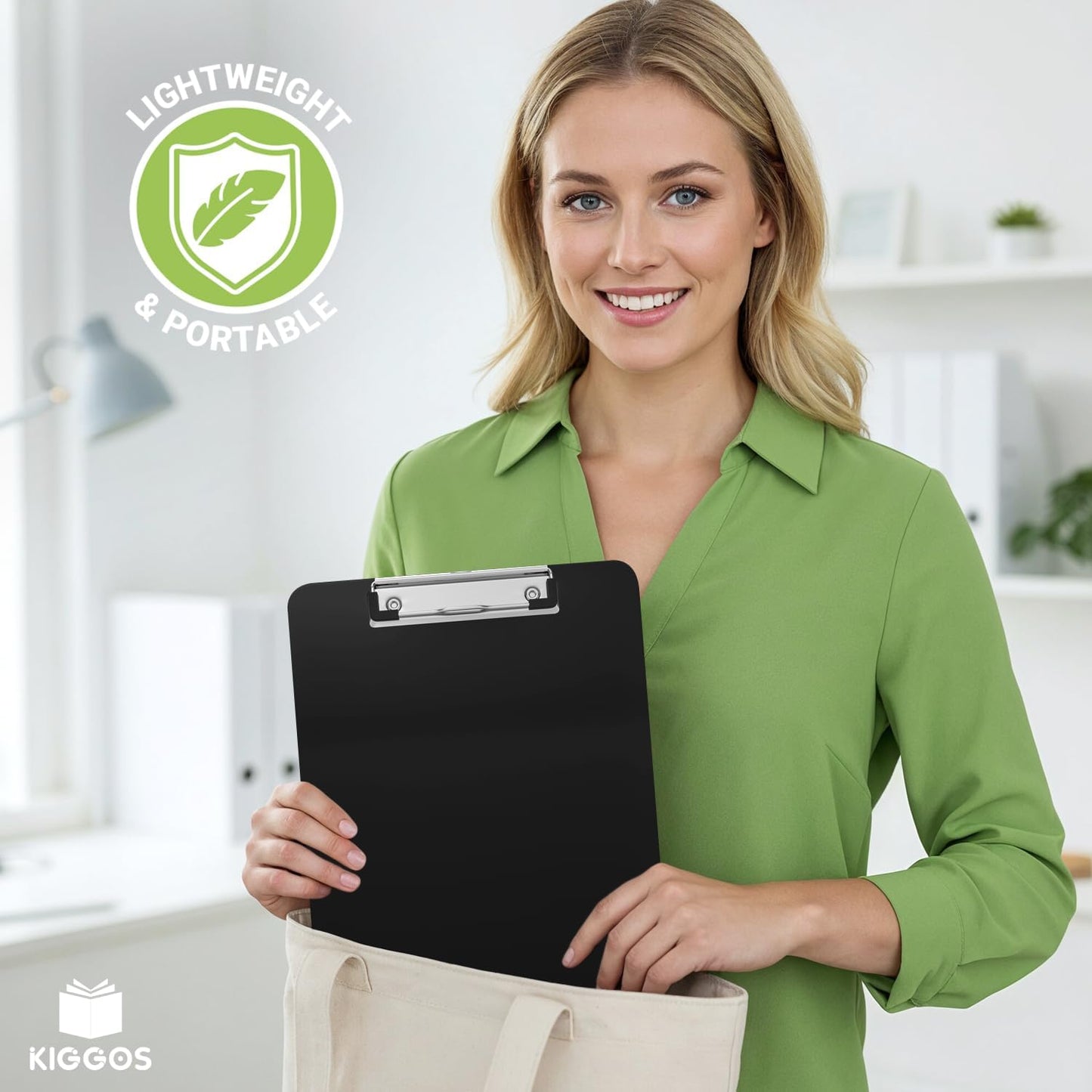 Kiggos Black Plastic Clipboard 12.5” x 9” Durable Clipboards Low Profile Metal Clip Board Holds 100 Sheets for Classroom Office Teachers Students Home Trucker Acrylic Clipboard Organizer