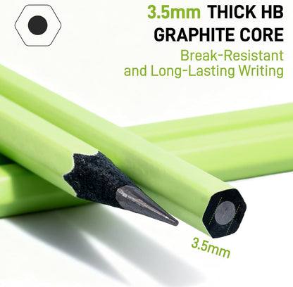 M&G Wood-Cased HB Pencils, 30 Count Green Barrel Black Wood, Hexagonal #2 HB Soft Bulk Pencils for School, Office, Unsharpened, No Eraser, Anti-Bite Tip, for Writing, Drawing & Sketching