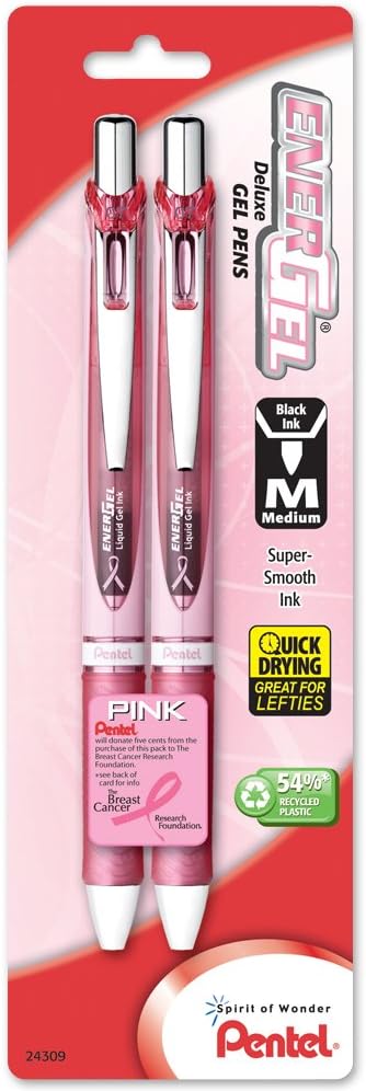 Pentel EnerGel RTX Retractable Liquid Gel Pen, (1.0mm), Bold Line, Metal Tip, Black Ink, Pack of 3 (BL80BP3A)