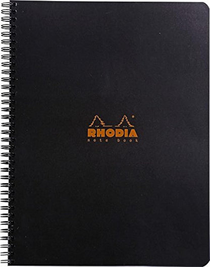 Rhodia Wirebound Notebooks - Lined w/ margin 80 sheets 8 1/4 x 11 3/4 in. - Black cover