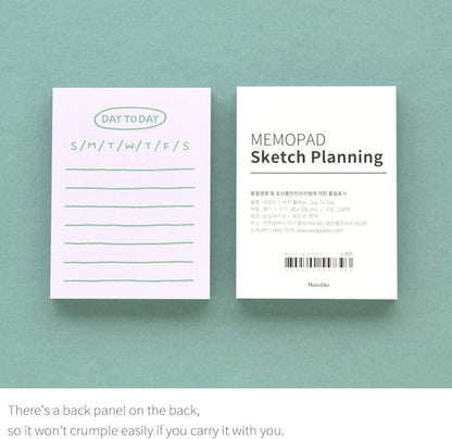 Monolike Memopad Memories design B SET - 4 Packs, 4 Different Designs, 100 Sheets Per Pad, Total 400 Sheets, Note pads, Writing pads, 3.15 x 4.17 Inches
