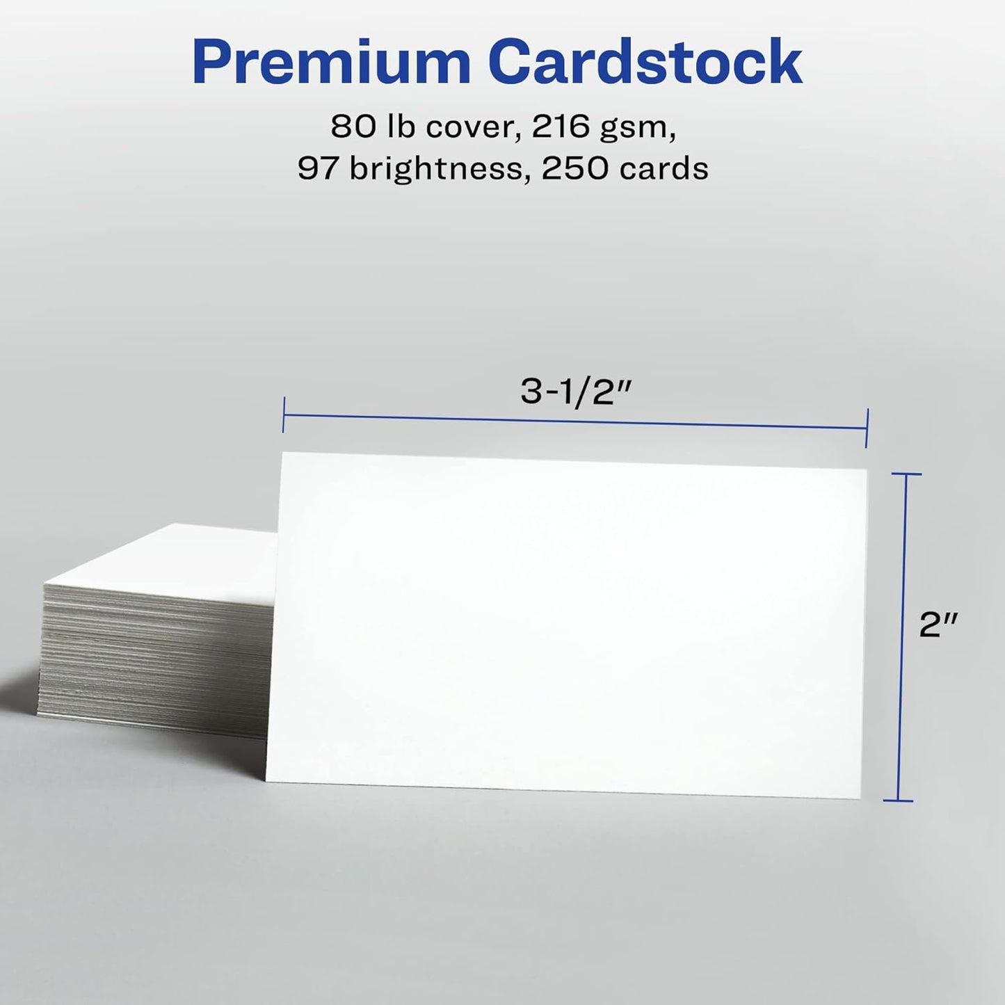 Avery Printable Business Cards with Sure Feed Technology, 2" x 3.5", White, 250 Blank Business Cards, Inkjet Printer Paper (08371)