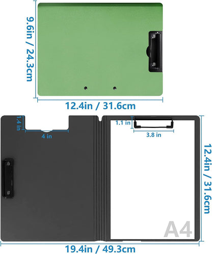 Clipboard Folder, A4 Foldable Clipboards, Office Clipboard Folder with Double Clips Metal Clip, 360 Degree Foldable Storage Clipboards for Office, School or Medical Field, Blue