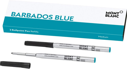 Montblanc Ballpoint Pen Refills (M) Royal Blue 124493 – Refill Cartridges with a Medium Tip for Montblanc Ball Pens – 2 x Blue Ballpoint Refills