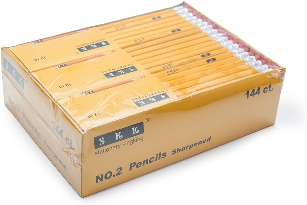SKKSTATIONERY 360pcs Pre-sharpened Pencils with eraser top, No.2 Wood Pencils Bulk #2 HB pencils Yellow HB Pencil Sketching Drawing Back to School Teacher Supplies 360 counts per box