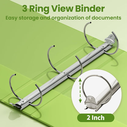 SUNEE 3 Ring Binder 3 Inch 1 Pack, Clear View Binder Three Ring PVC-Free (Fit 8.5x11 Inches) for School or Office Supplies, Pink