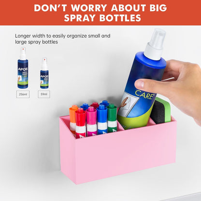 Magnetic Dry Erase Marker Holder, Acrylic Magnet Pen Holder for Whiteboard, Refrigerator, Magnetic Fridge Organizer for Office, Classroom, Whiteboard Maker Holder, Locker Organizer