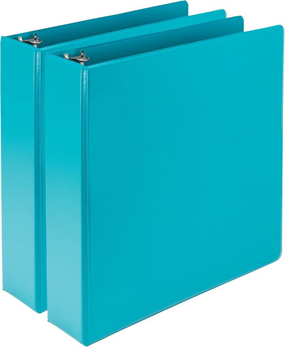 Samsill Plant-Based 2 Inch Durable Round Ring, View Binder, Eco-Friendly, USDA Certified Biobased, 2 Count,Pack of 1, Turquoise