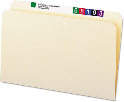 Smead File Folder, 1/3-Cut Tab, Assorted Positions, Legal Size, Manila, 100 per Box (15330)