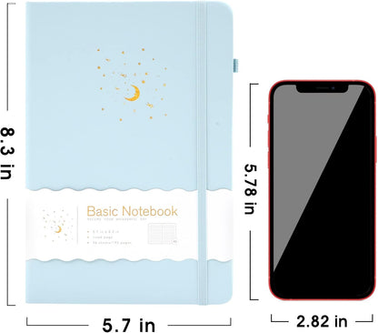 CAGIE Journal Notebook for Women Men, Hardcover Lined Notebooks Journals for Writing Work Journaling Note Taking Diary with Pen Loop (Black Ruled), Gifts, 5.7" x 8.3", 196 Pages