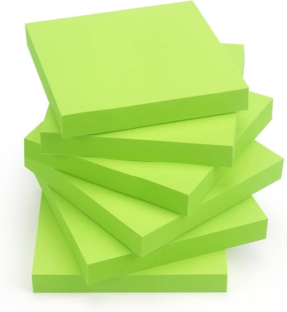 Sticky Notes 3x3 Self-Stick Notes Pads with 6 Bright Colors, Easy to Post for Office, Shool, Home, 6 Pads/Pack, 100 Sheets/Pad (Purple)