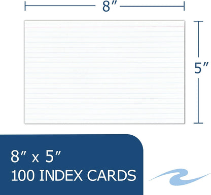 Roaring Spring Mini Index Cards 3"x2.5", 200 Count, 100# White Single Sided Ruled Paper, In Convent Tray Holder, Blank on Back (Pack of 1)