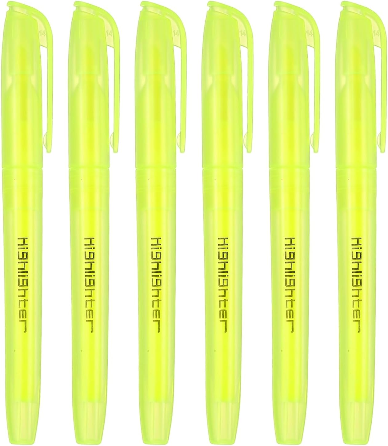 PATIKIL Blue Highlighter, 6 Pack High Lighters No Bleeds Highliters Pens Neon Clear View Bright Quick Dry Pocket Marker Pen Sticks Chisel Tip Cute for Books Office Adults, Transparent