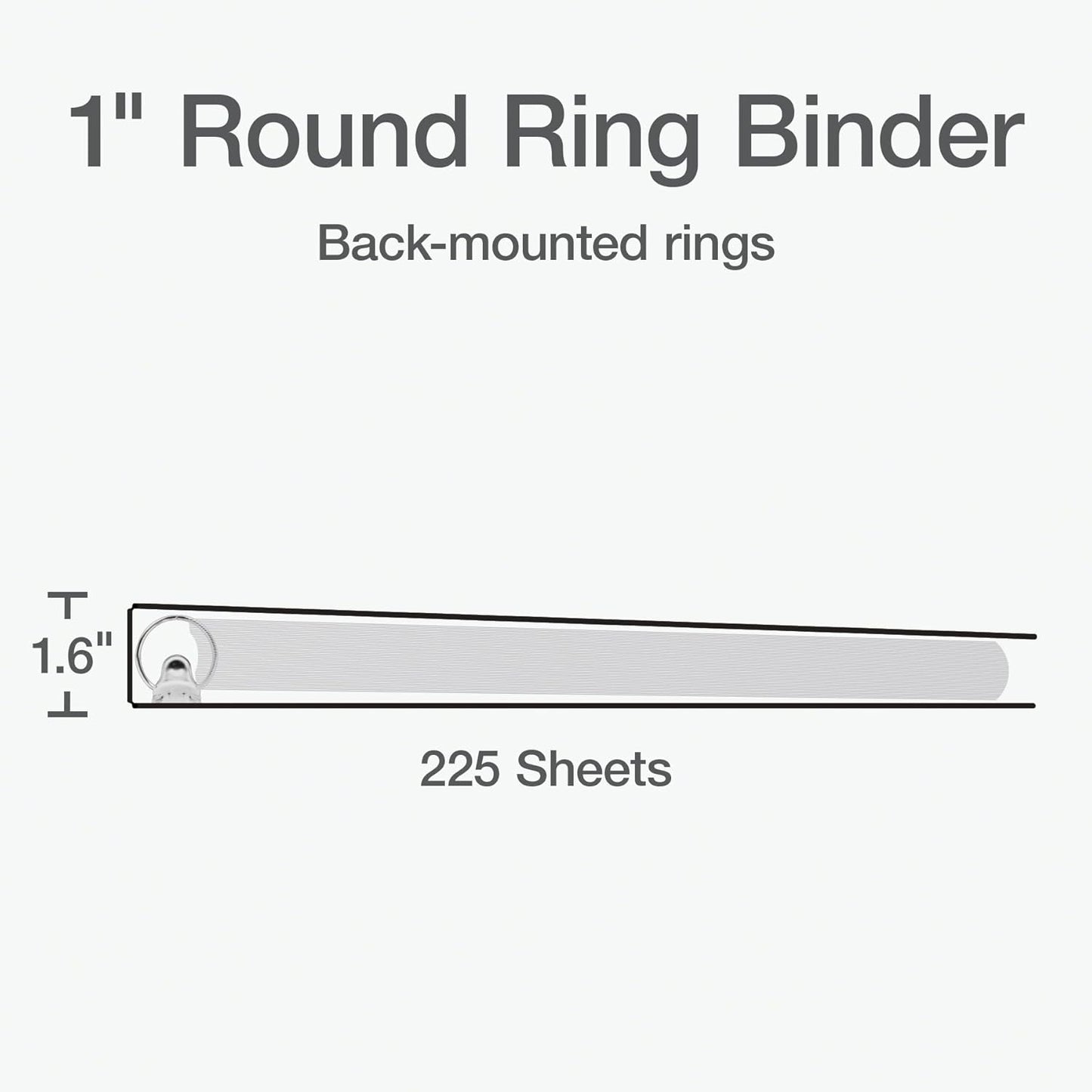 Oxford Ring Binders, 1.5" Round Ring Binders, View Binder, Covers on 3 Sides, XtraLife Hinge, Non-Stick, PVC-Free, White, 350 Sheet Capacity (1002547)