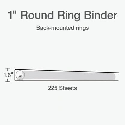Oxford Ring Binders, 1.5" Round Ring Binders, View Binder, Covers on 3 Sides, XtraLife Hinge, Non-Stick, PVC-Free, White, 350 Sheet Capacity (1002547)