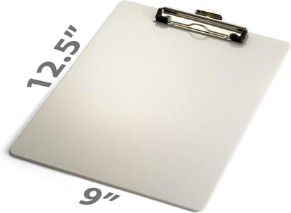 Officemate Recycled Plastic Clipboards, Letter Size, Pearl, Pack of 6 (83087)
