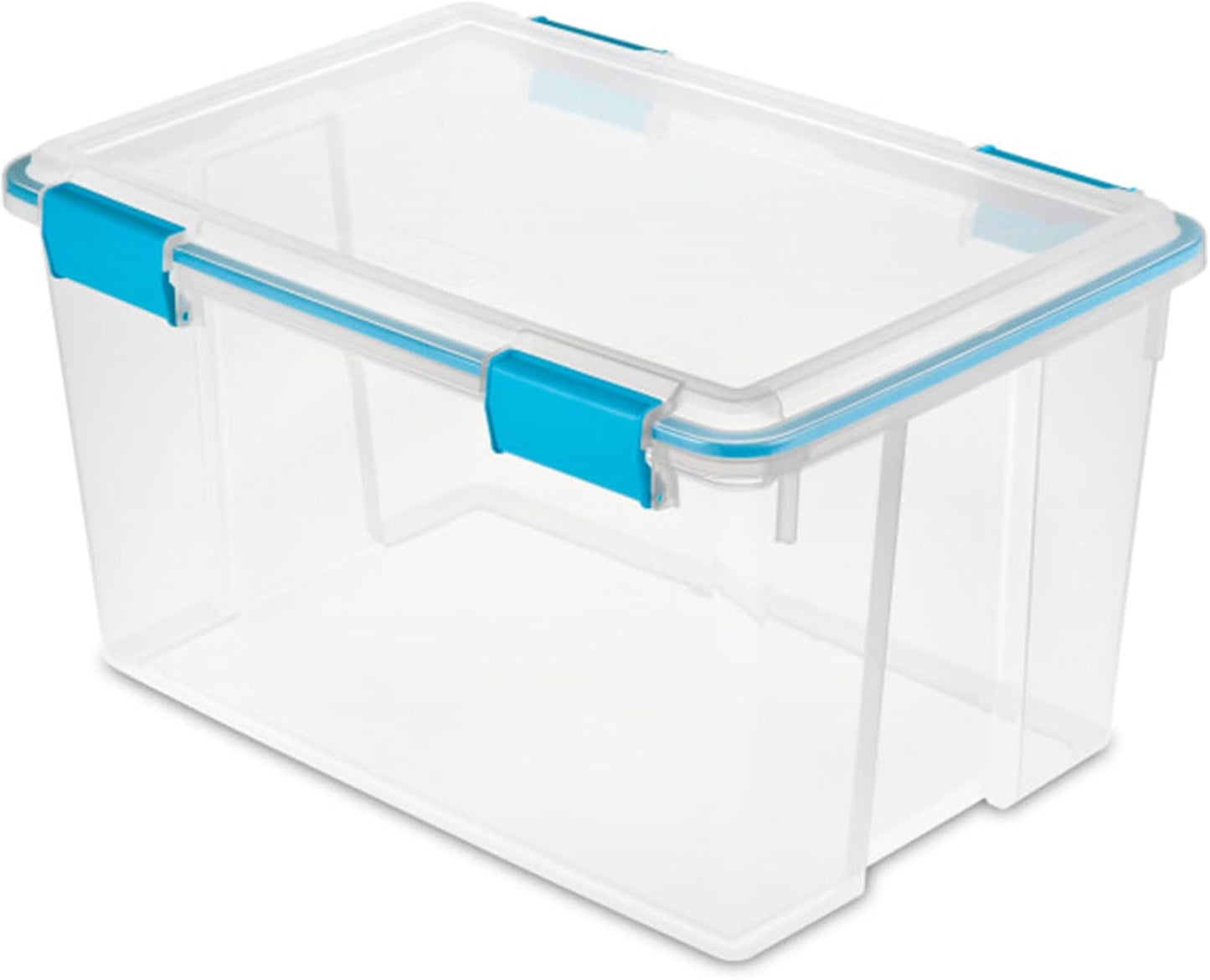 Sterilite 4-Pack Gasket Box, Weather-Resistant Storage Bins with Latching Lids, 32 Quart - Heavy-Duty Organizing Containers for Closet, Bathroom, and Office