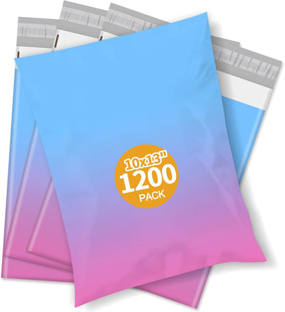 Metronic Cute Poly Mailers 10x13" 50pc Small Shipping Bags, Strong Adhesive Mailers Poly Bags for Business, Waterproof Mailing Envelopes for Packing Shipping Clothes Gifts, Gradient BluePink