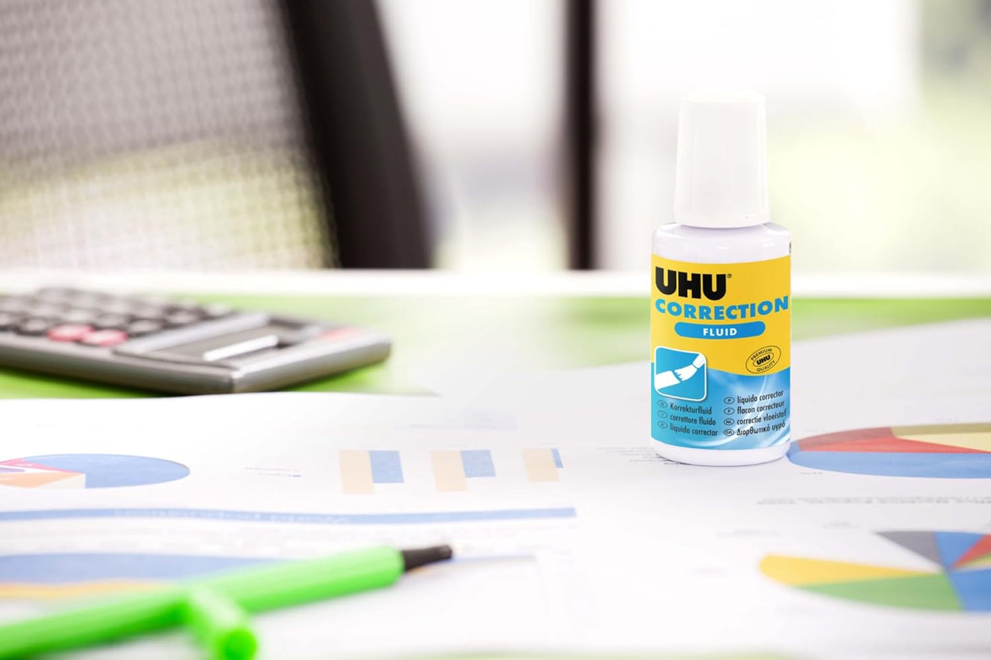 UHU Correction Fluid Water-Based 20 ml White Information Card