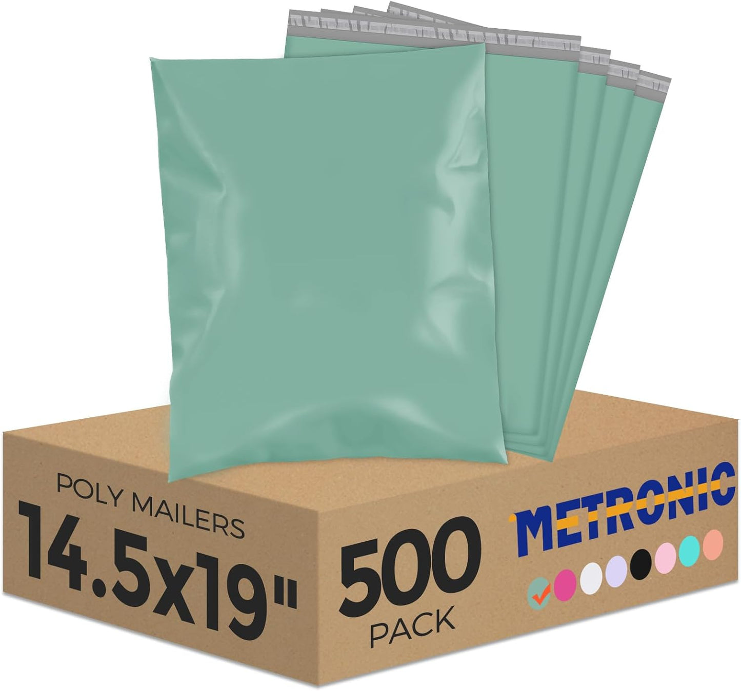 Metronic White Poly Mailers 14.5x19 100 Pack, Large Shipping bags Self-Seal Shipping Envelopes , Packaging Envelope for Small Business, Boutique, Clothing