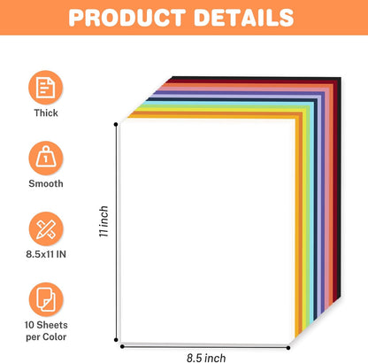 160 Sheets White Cardstock 8.5 x 11 Heavyweight Weight 200gsm Card Stock Paper for Printing, Crafts, Invitations | Smooth Printer Cardstock Paper | Bulk Construction Paper DIY & Professional Use