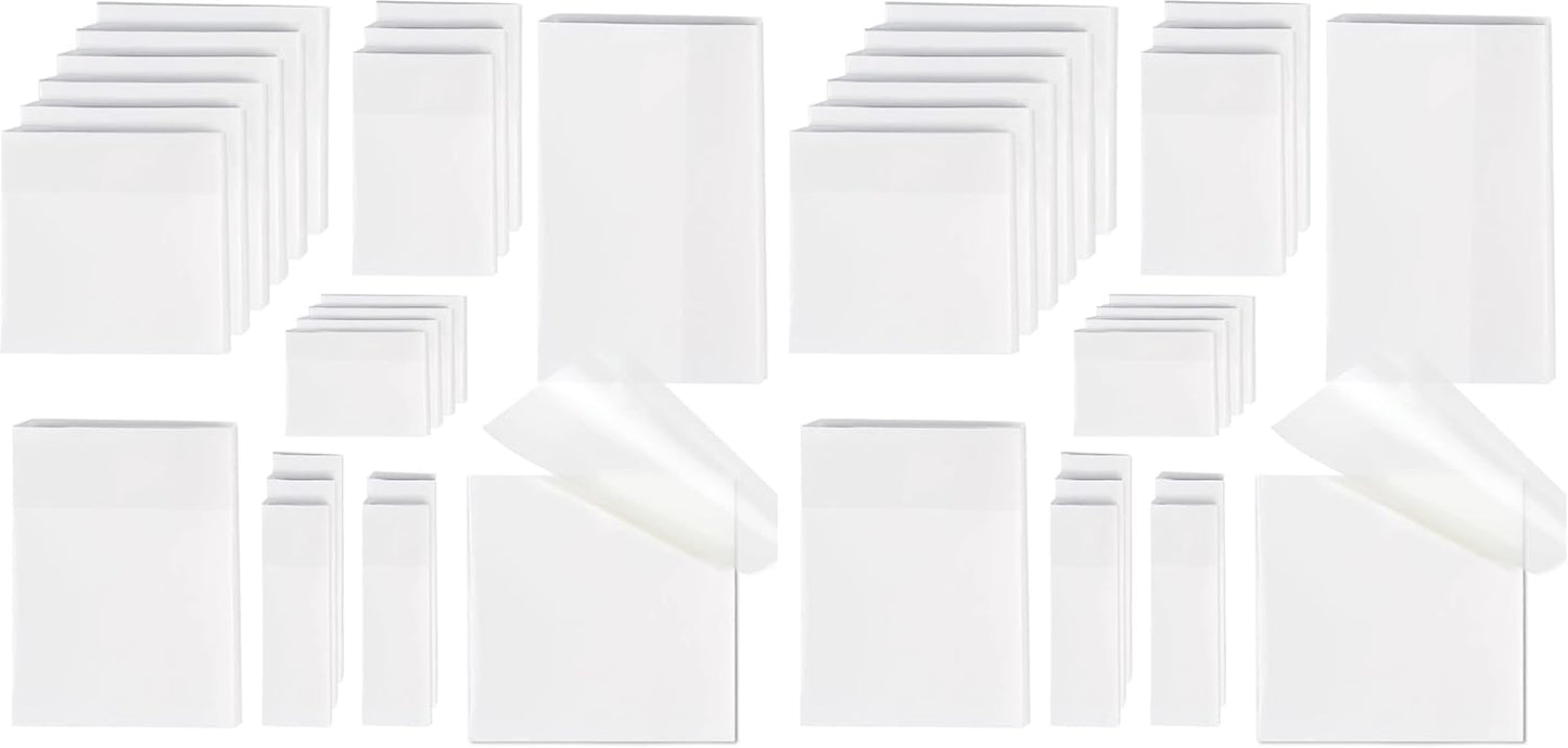 [1000 PCS] Transparent Sticky Notes, 6 Sizes Clear Sticky Notes Pads, Waterproof Self-Adhesive Translucent Sticky Notes for Annotating Books, See Through Sticky Notes for School & Office