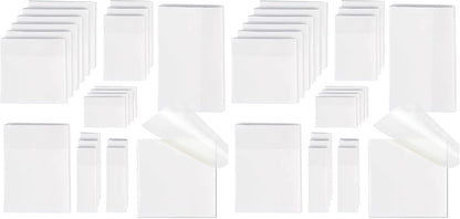 [1000 PCS] Transparent Sticky Notes, 6 Sizes Clear Sticky Notes Pads, Waterproof Self-Adhesive Translucent Sticky Notes for Annotating Books, See Through Sticky Notes for School & Office