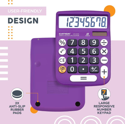 CATIGA 12 Digit Desktop Calculator Basic Desk Calculator with Large LCD Display, Big Buttons, 4 Function, Solar and Battery Dual Power, for Office, School, Home, SD-1292 Green