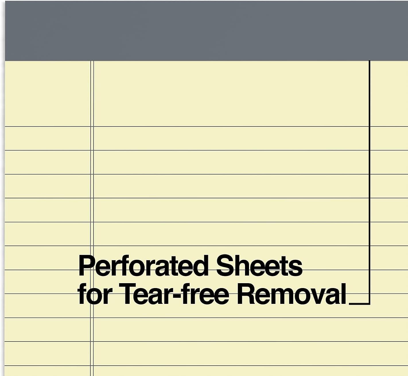 TRU RED Legal Pads, 8.5” x 14”, Wide Ruled, White, 50 Sheets/Pad, 12‑Pack
