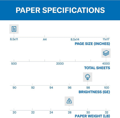 Hammermill Printer Paper, Premium Laser Print 32 lb, 8.5 x 11-98 Bright, Made in The USA, 104646R - 1 Ream (500 Sheets)