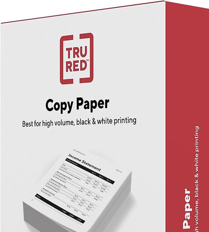 TRU RED 8.5x11 Copy Paper 20 lb. 92-Bright 5000 Sheets/Carton, For Office, School & Home