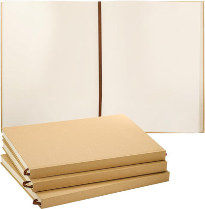 ZEAYEA 3 Pack 8.5 x 11 Inch Hardcover Sketchbook, Unlined Blank Notebook Journal, 120 Sheets/ 240 Pages Per Book, 100gsm Thick Paper, Ideal for Drawing, Art, Students and Office Supplies