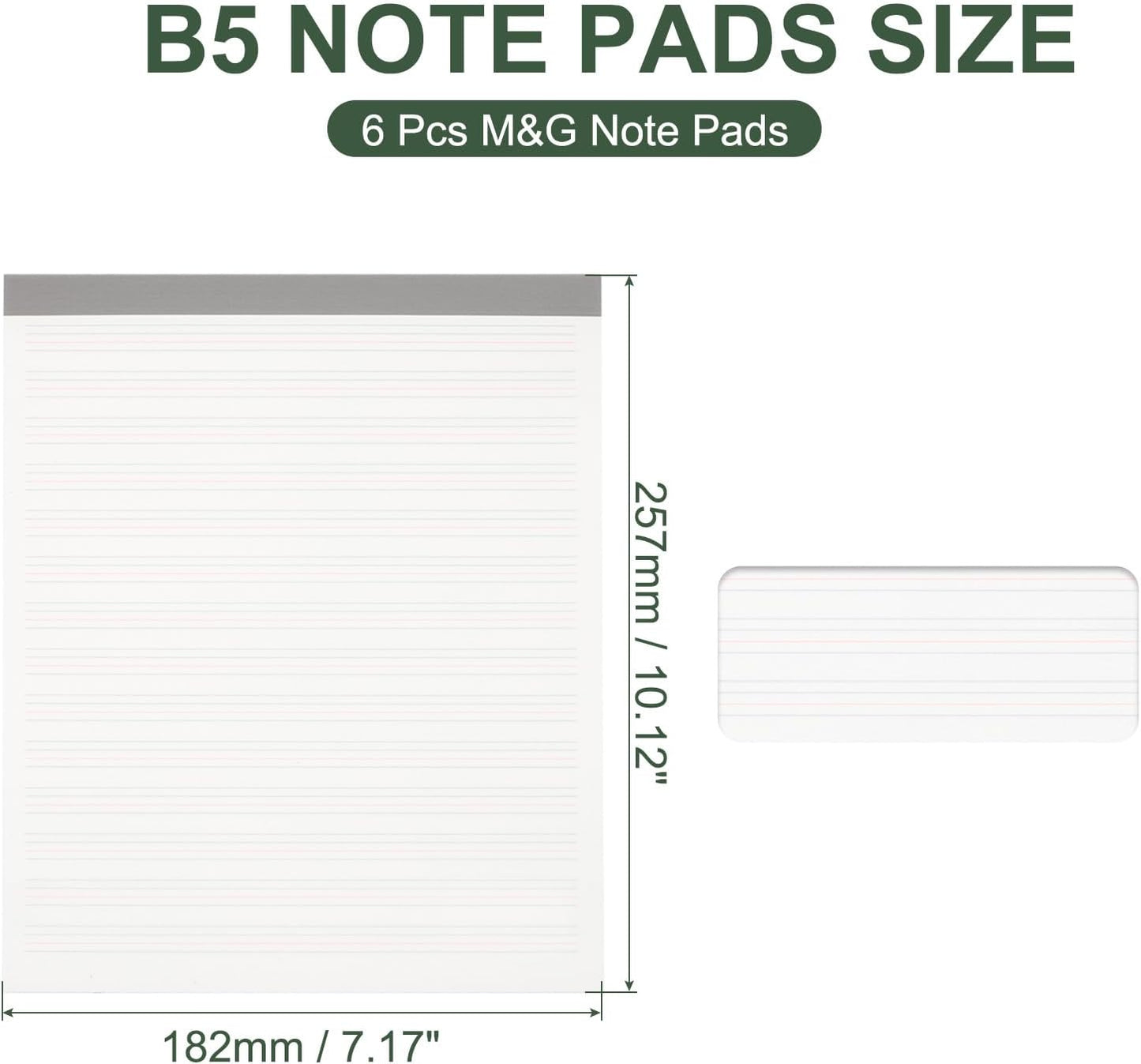 M&G 7x10 Note Pads, 6 Pack B5 Legal Pads 70 Sheets Notepads Writing Pad Graph Grid Chinese Memo Paper Tablet Kraft Cover for Work Writing Note Taking Chinese