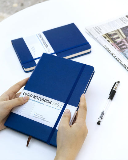 Dynta Hardcover Journal Notebooks, 10 Packs A5 Lined Journals Bulk for Writing 200 Pages/100Sheets, 8.4 x 5.8 inch, 10 Colors Classic Ruled Notebook for Work/Travel/College/Note Taking