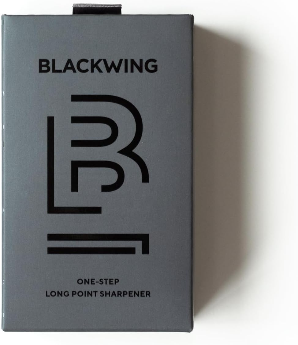 Blackwing One-Step Long Point Sharpener, German Steel Blade, Machined Aluminum, Compact Design, Black