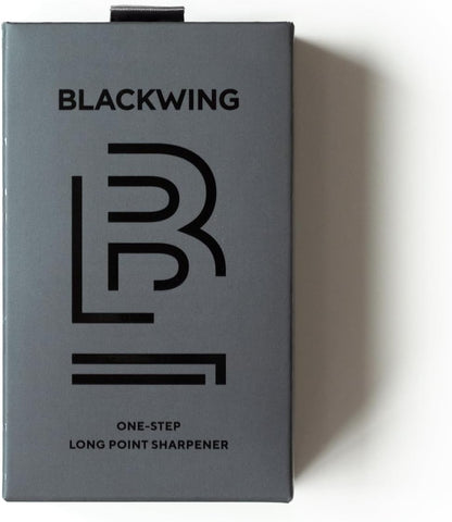 Blackwing One-Step Long Point Sharpener, German Steel Blade, Machined Aluminum, Compact Design, Black