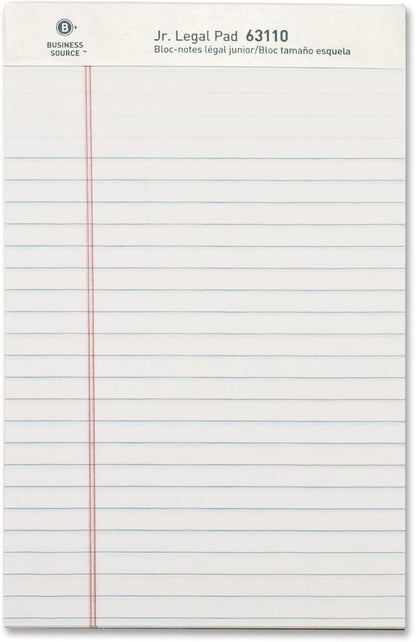 Business Source Micro-Perforated Legal Ruled Pads, Canary Paper, 8-1/2"x11-3/4" (63105) - Pack of 12