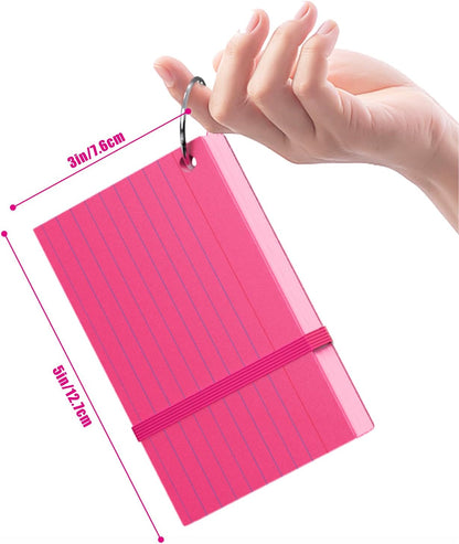 YIZUUN Index Cards 3x5, Flash Cards with Ring, 200 PCS, Ruled Note Cards, Flash Cards for Studying, 4 Packs of 50 sheets, 3x5 Note Cards for Office, Home, School